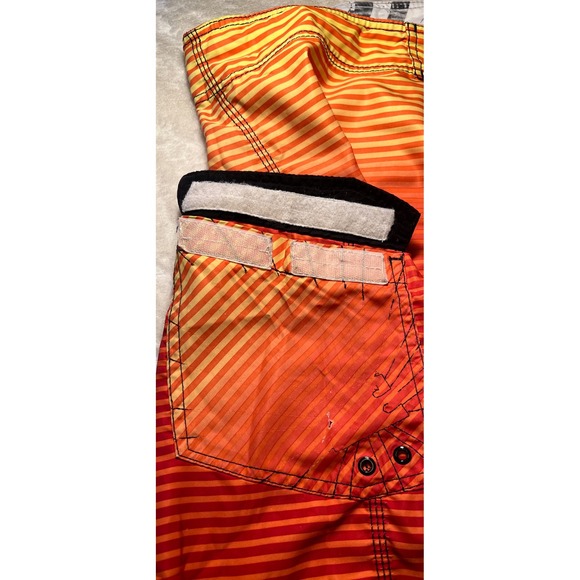 Billabong Rising Sun Board Shorts Mens XXL 42 44 Orange Black Y2K Surf - Picture 8 of 16